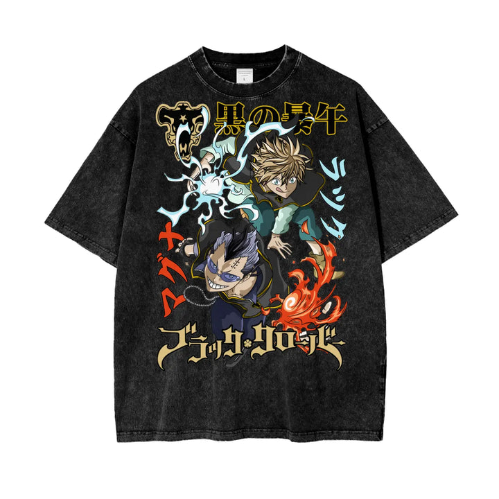 Black Clover Oversize Snow Washed T-Shirt ODMPOD