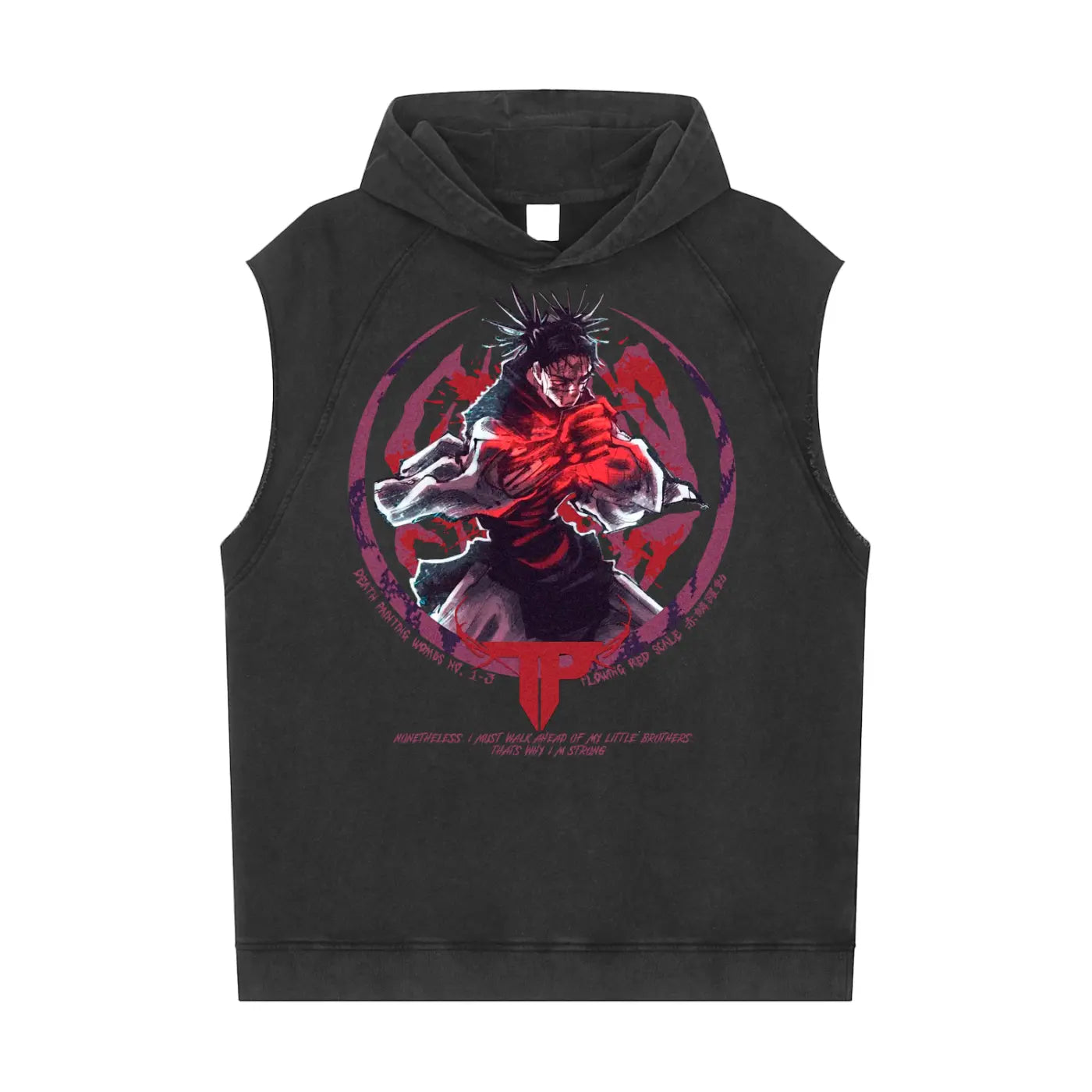 Choso Jujitsu Kaisen Snow Washed Sleeveless Hoodie ODMPOD