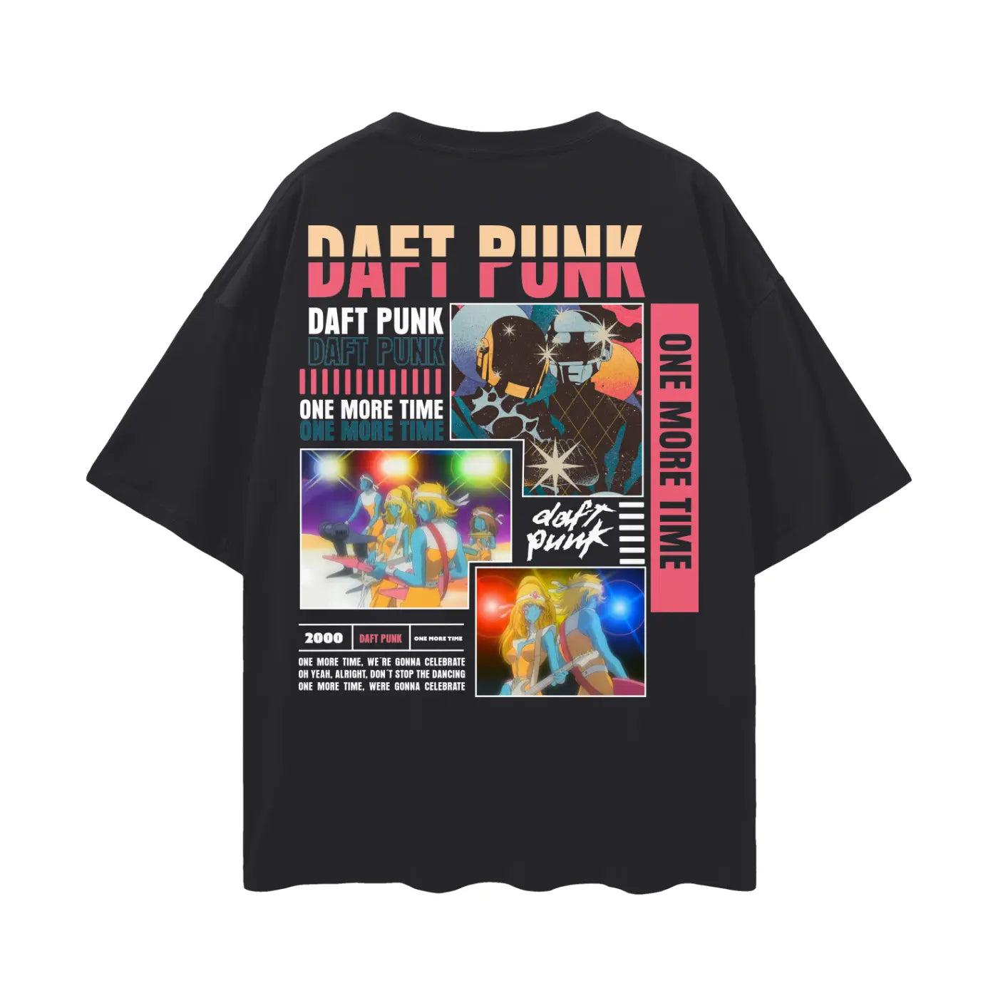 DAFT PUNK Oversize Deep Drop Shoulder Tee ODMPOD