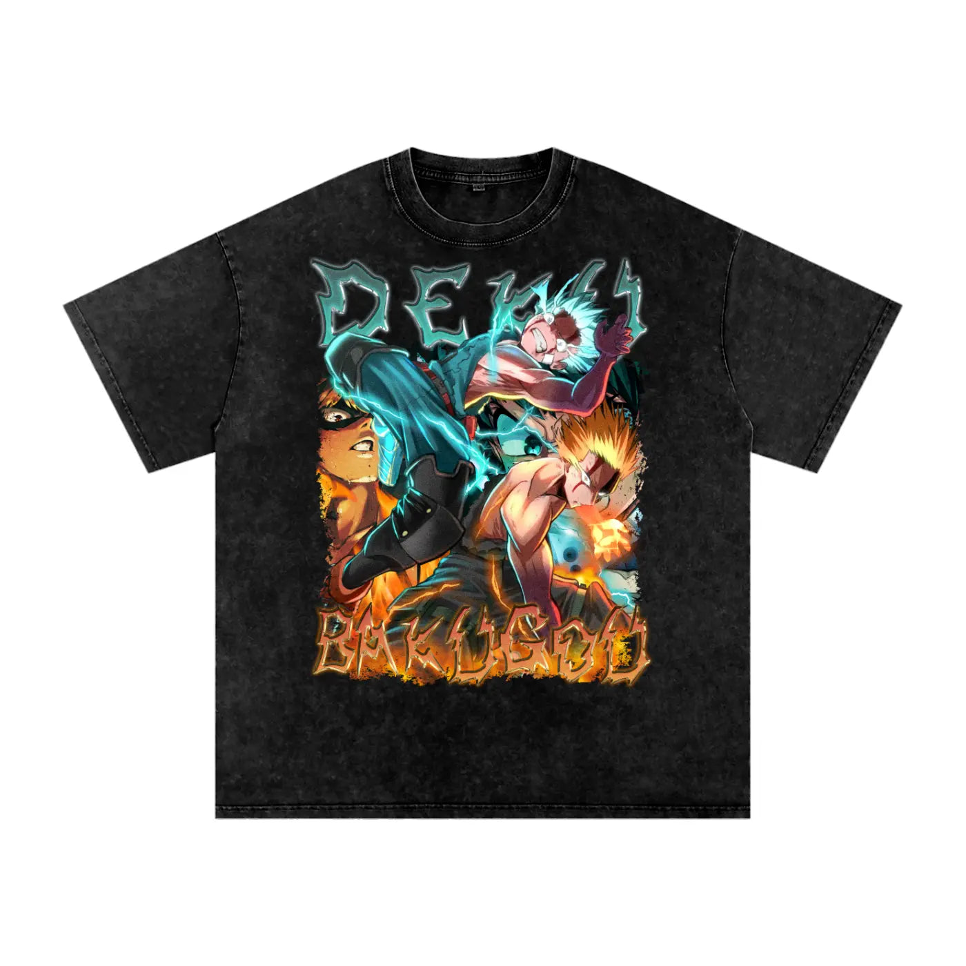 Deku x Bakugo My hero academia Acid Wash Oversize T-Shirt ODMPOD