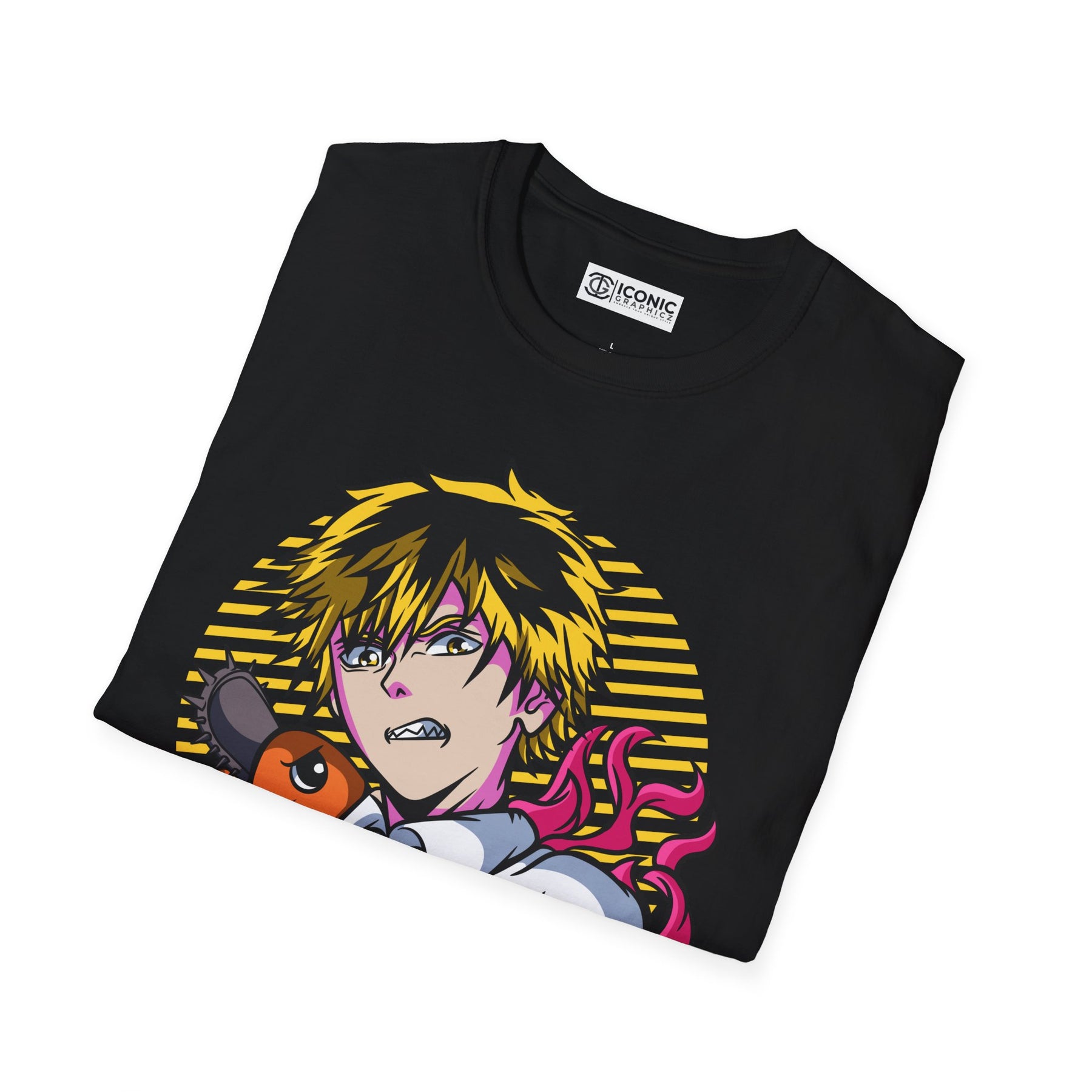Denji and Pochita Chainsaw Man T-Shirt - IGZ Clothing  - Denji and Puchita Unisex Softstyle T-Shirt Best Price 26 at IGZ Clothing 