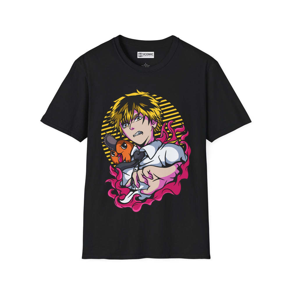 Denji and Pochita Chainsaw Man T-Shirt - IGZ Clothing  - Denji and Puchita Unisex Softstyle T-Shirt Best Price 26 at IGZ Clothing 