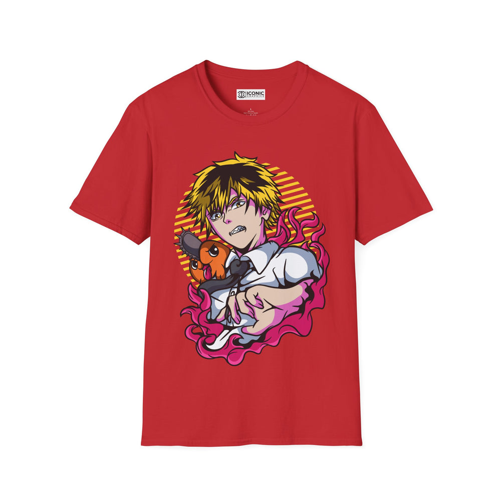 Denji and Pochita Chainsaw Man T-Shirt - IGZ Clothing  - Denji and Puchita Unisex Softstyle T-Shirt Best Price 26 at IGZ Clothing 