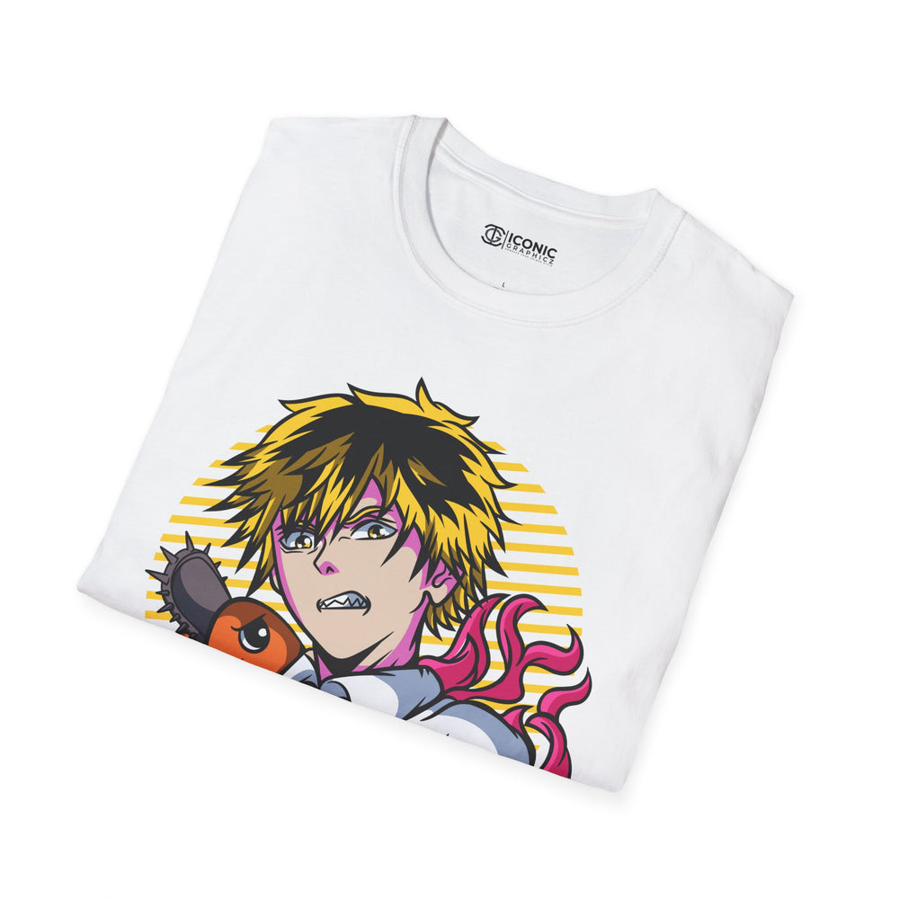 Denji and Pochita Chainsaw Man T-Shirt - IGZ Clothing  - Denji and Puchita Unisex Softstyle T-Shirt Best Price 26 at IGZ Clothing 