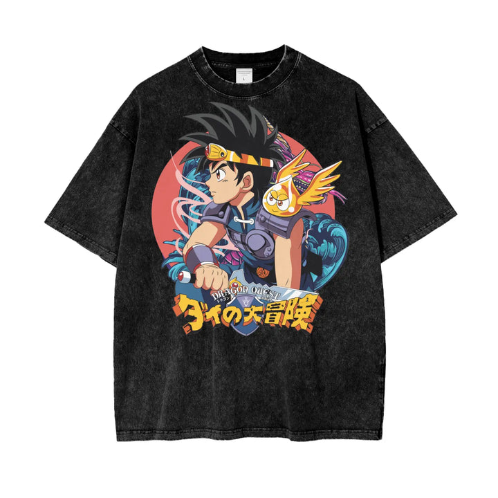 Dragon Quest Oversize Snow Washed T-Shirt ODMPOD