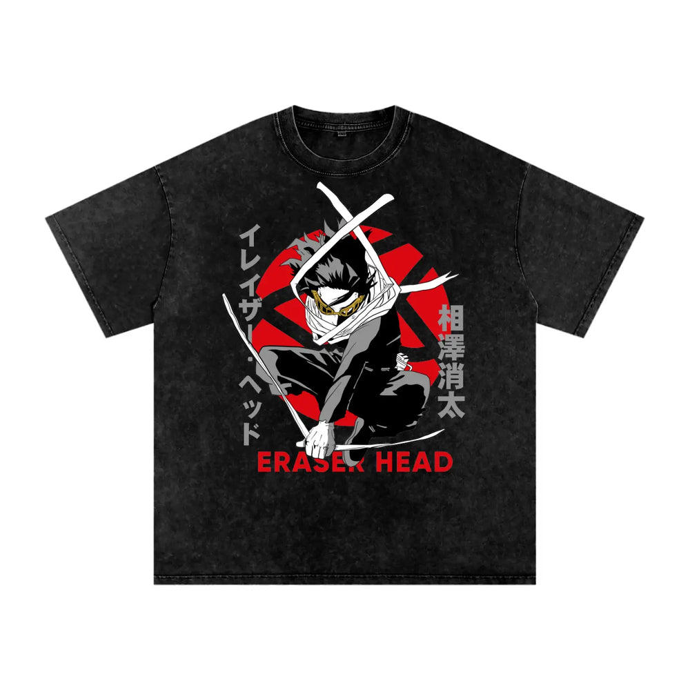 Eraser Head My hero academia Acid Wash Oversize T-Shirt ODMPOD