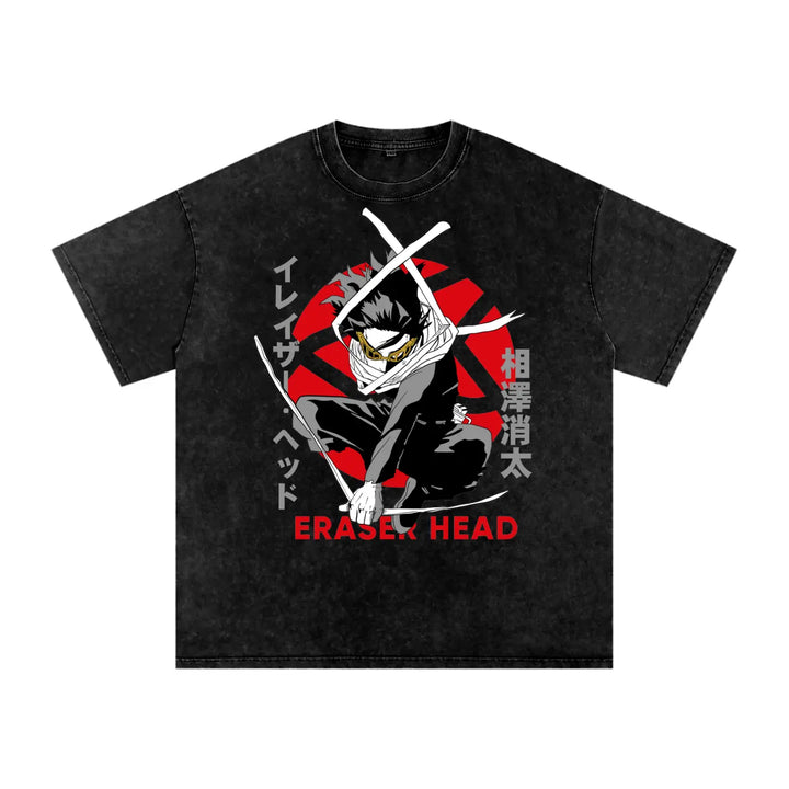 Eraser Head My hero academia Acid Wash Oversize T-Shirt ODMPOD