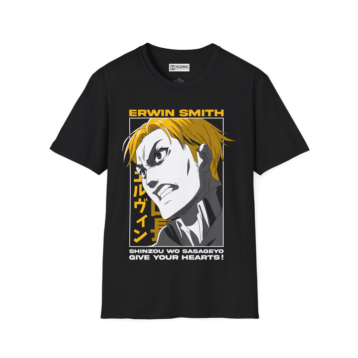 Erwin Smith Attack on Titan T-Shirt - IGZ Clothing  - Erwin Smith Unisex Softstyle T-Shirt Best Price 26 at IGZ Clothing 