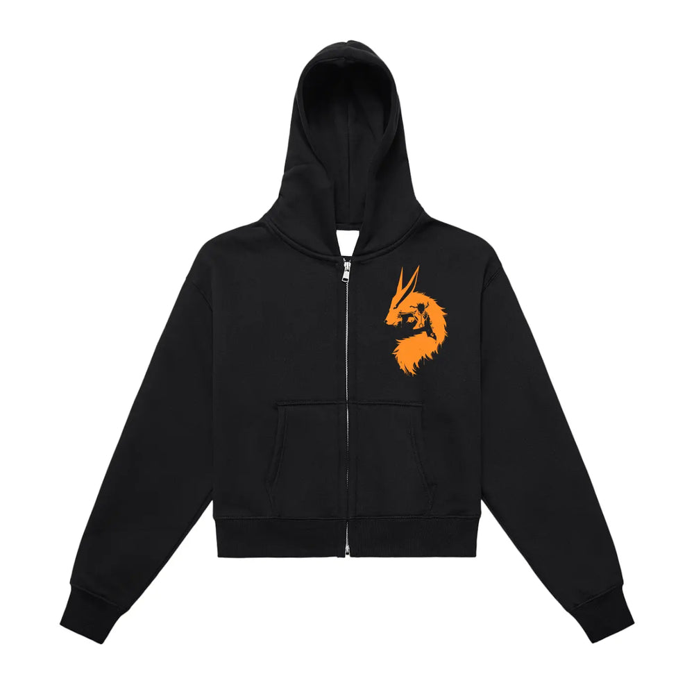 Fleeced Naruto Zip-Up Cropped Hoodie ODMPOD