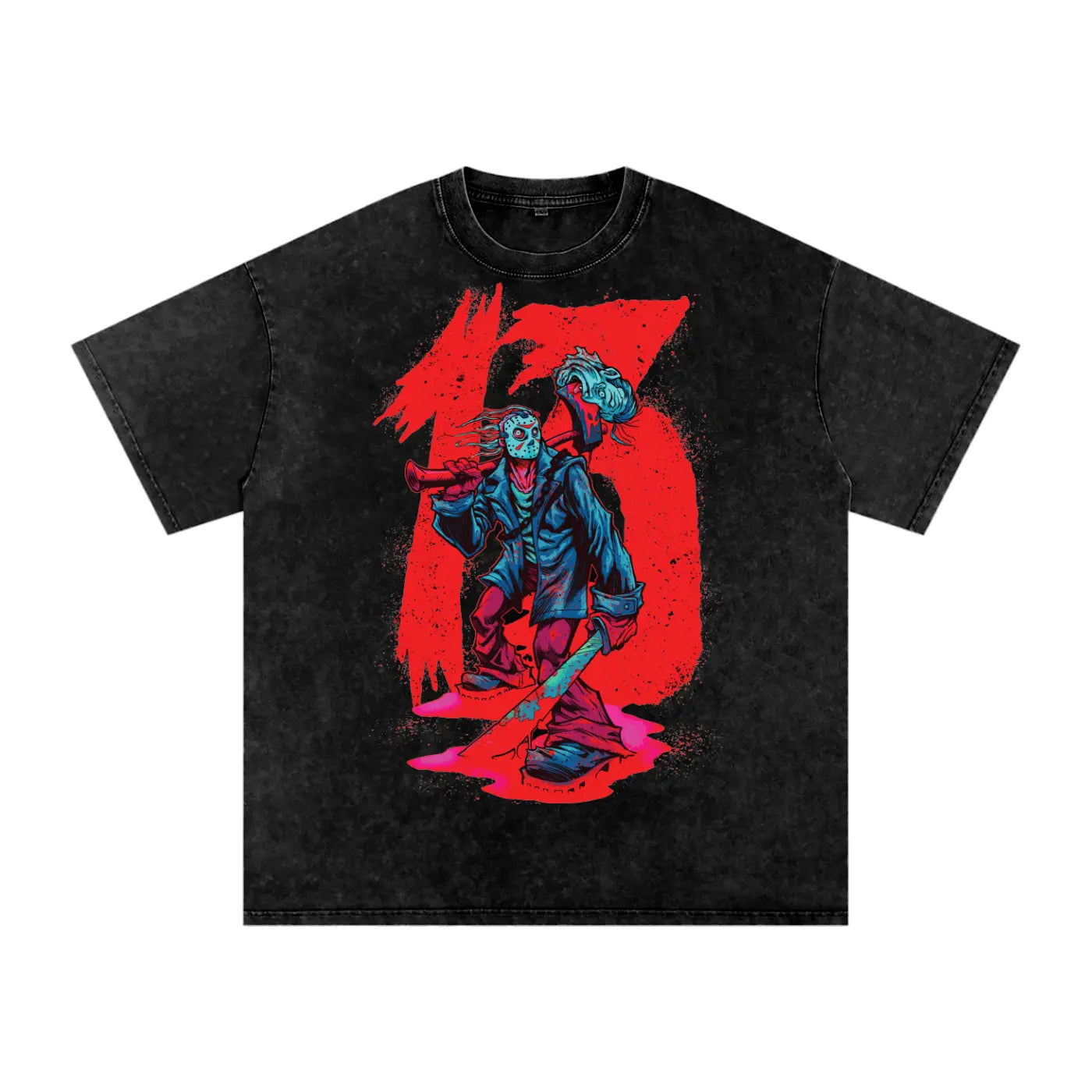 Friday the thirteenth Acid Wash Oversize T-Shirt - 250 GSM ODMPOD