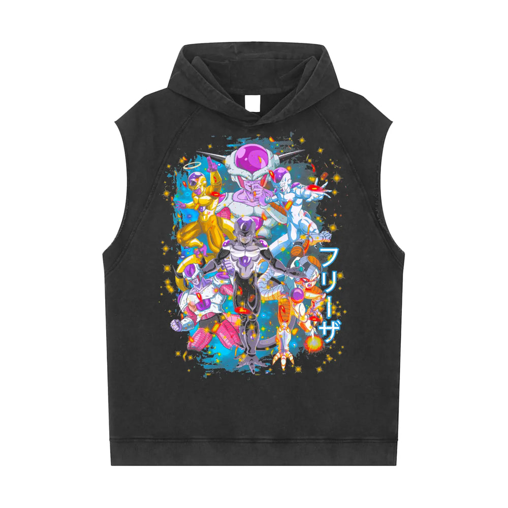 Frieza Dragonball Super Snow Washed Sleeveless Hoodie ODMPOD