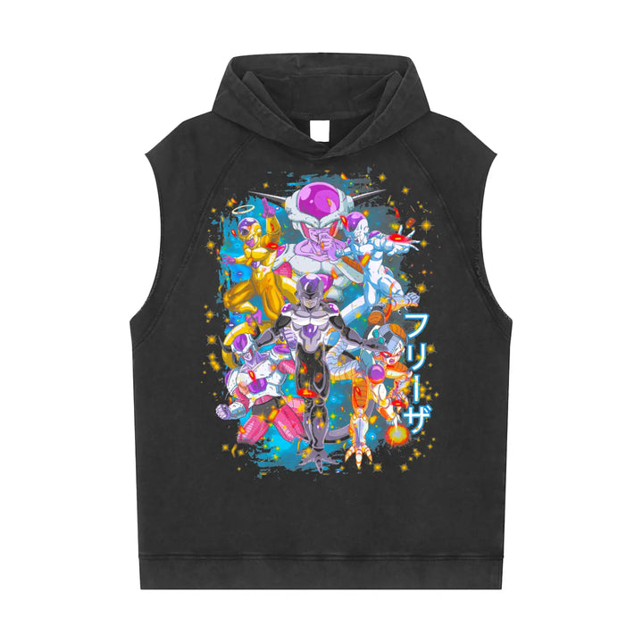 Frieza Dragonball Super Snow Washed Sleeveless Hoodie ODMPOD