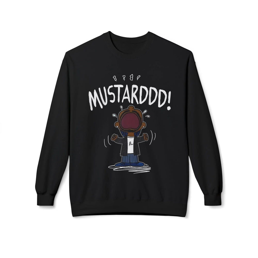 Funny Kendrick Mustard Crying Sweatshirt | Unisex Midweight Crewneck | Perfect Gift for Food Lovers Printify