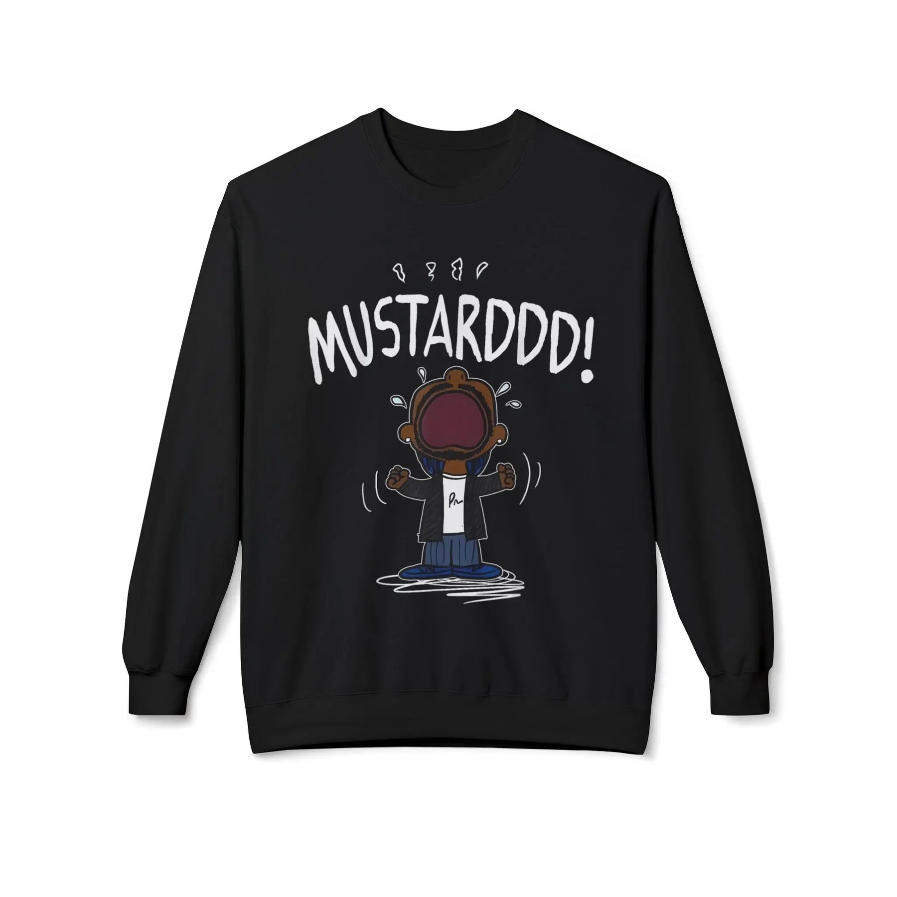 Funny Kendrick Mustard Crying Sweatshirt | Unisex Midweight Crewneck | Perfect Gift for Food Lovers Printify