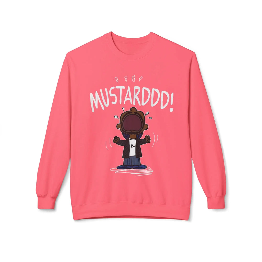 Funny Kendrick Mustard Crying Sweatshirt | Unisex Midweight Crewneck | Perfect Gift for Food Lovers Printify
