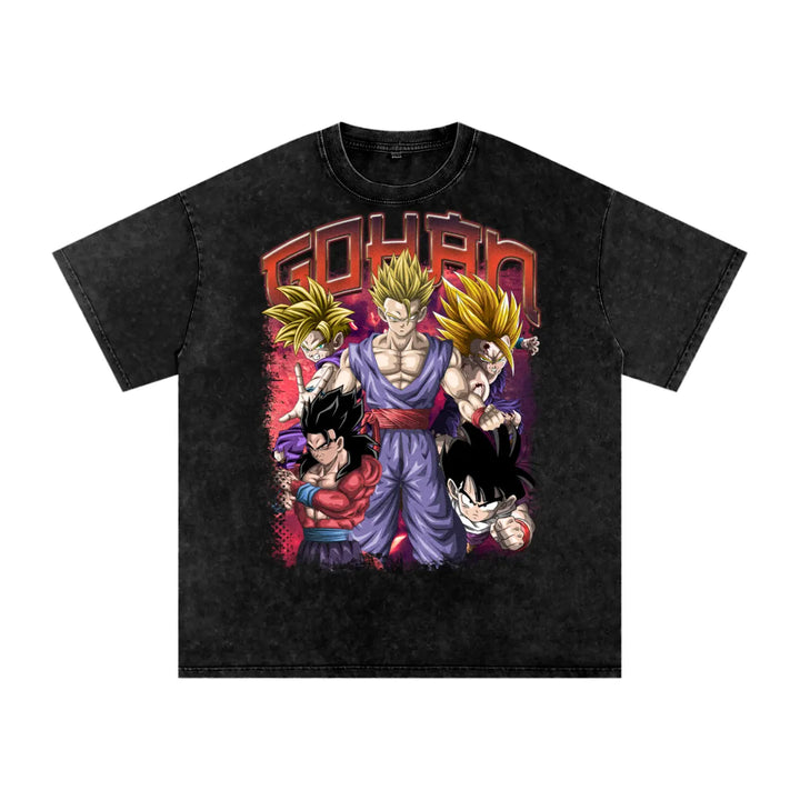 Gohan Dragonball Acid Wash Oversize T-Shirt ODMPOD