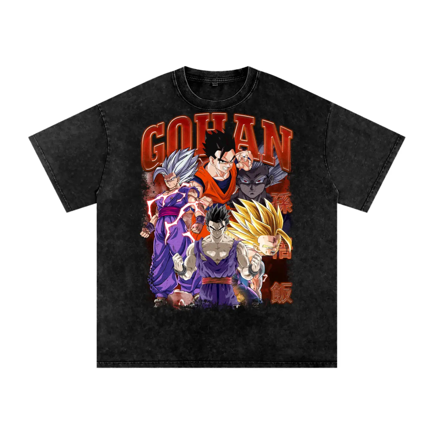 Gohan Dragonball Super Acid Wash Oversize T-Shirt ODMPOD