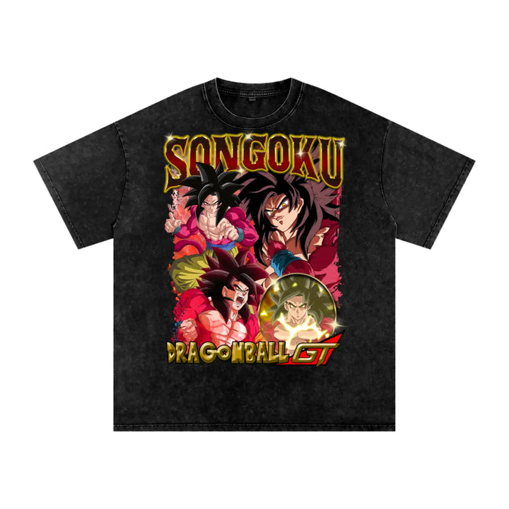 Goku Dragonball GT Acid Wash Oversize T-Shirt ODMPOD