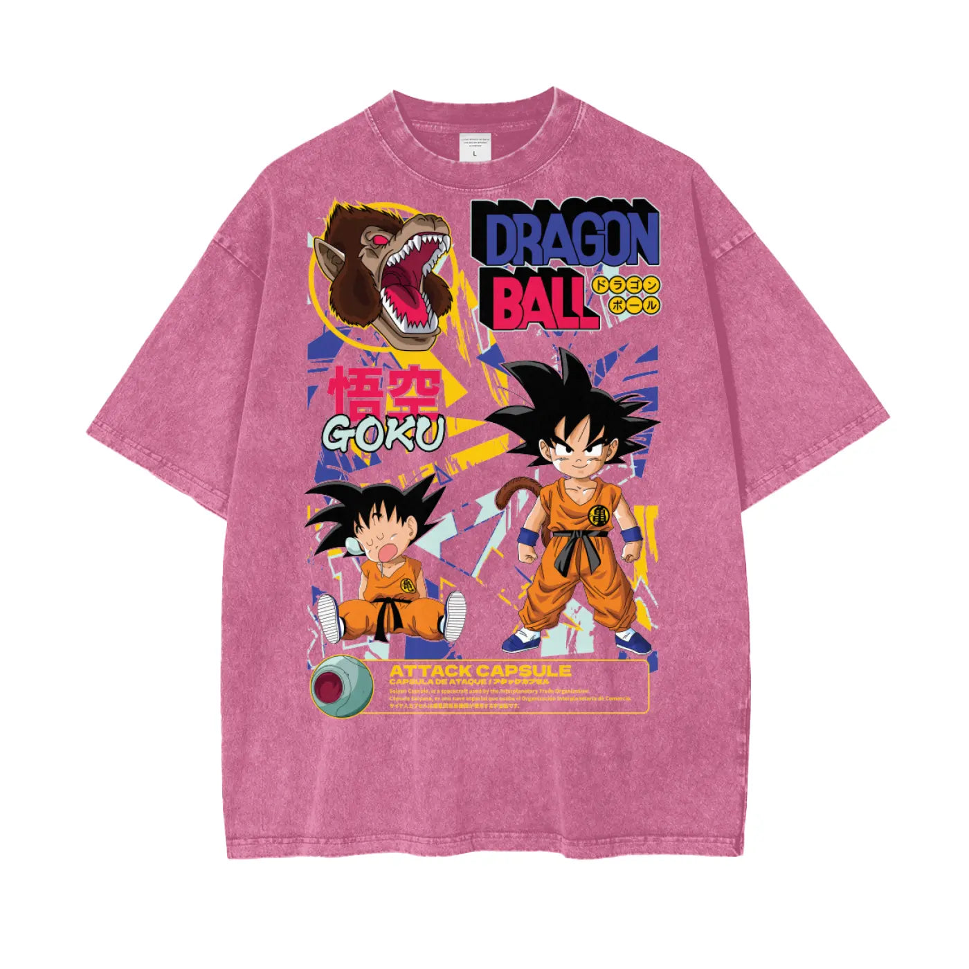 Goku Dragonball Oversize Snow Washed T-Shirt ODMPOD