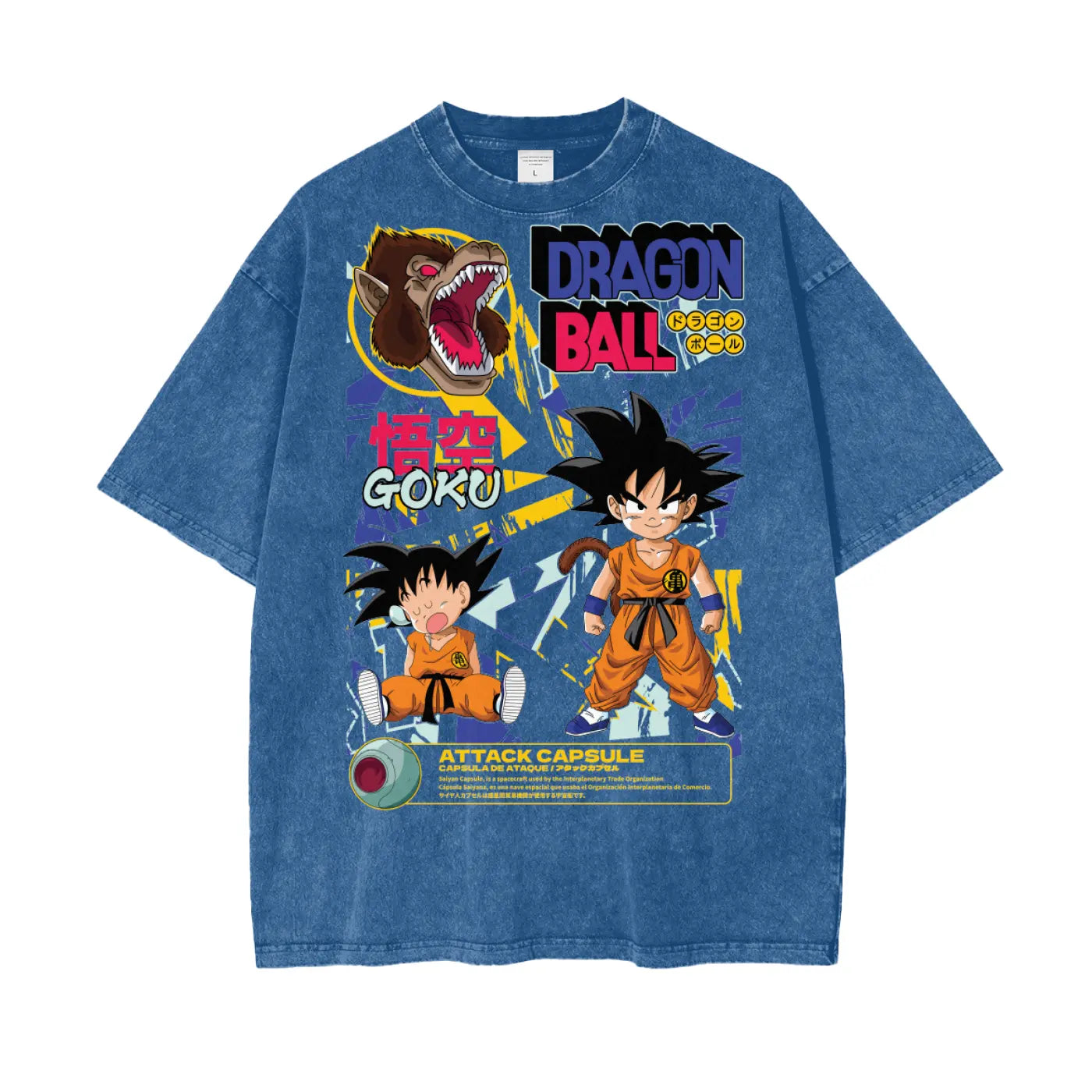 Goku Dragonball Oversize Snow Washed T-Shirt ODMPOD