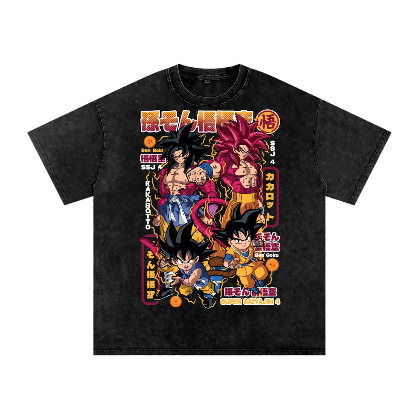 Goku Mini Dragonball Daima Acid Wash Oversize T-Shirt ODMPOD