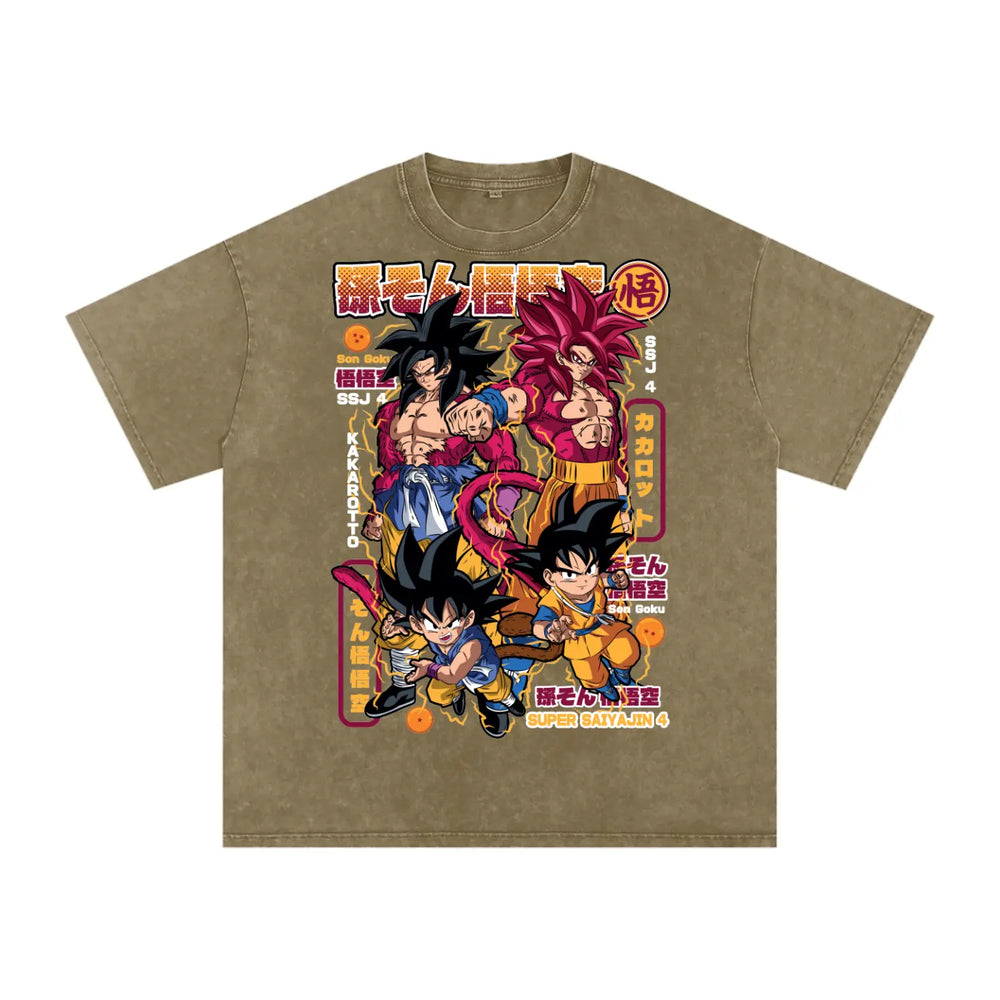 Goku Mini Dragonball Daima Acid Wash Oversize T-Shirt ODMPOD