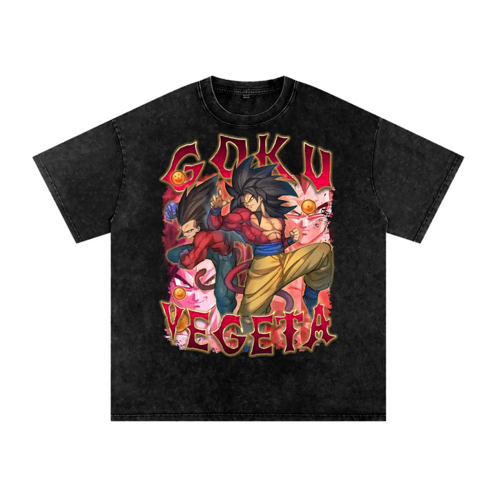 Goku x Vegeta Dragonball GT Acid Wash Oversize T-Shirt ODMPOD