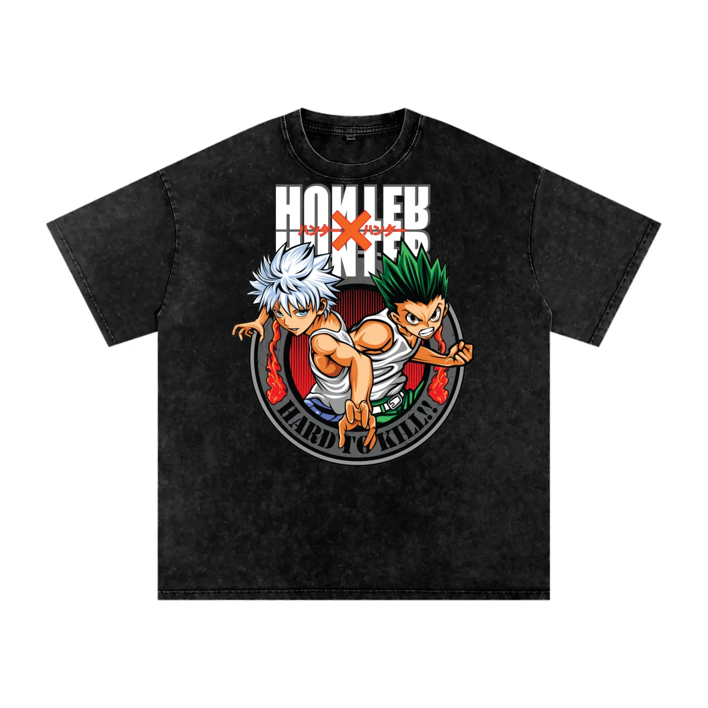 Gon x Killua Hunter x Hunter Acid Wash Oversize T-Shirt ODMPOD