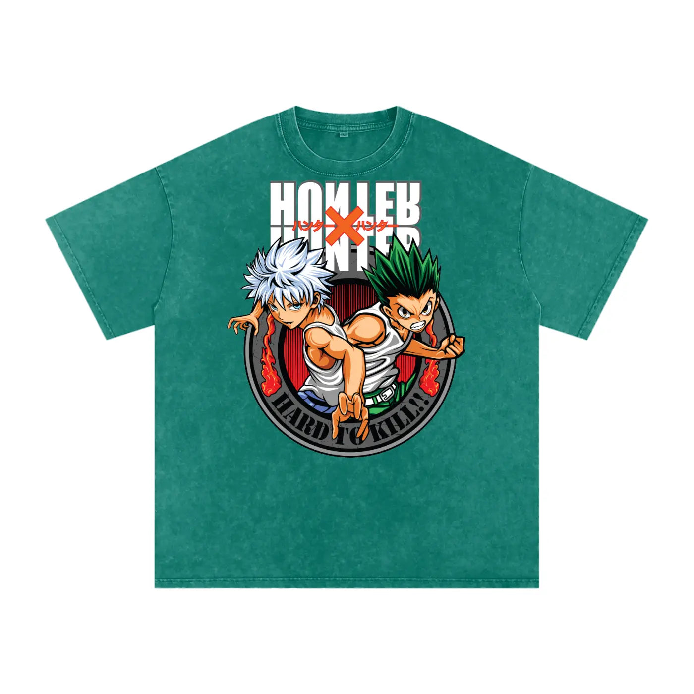 Gon x Killua Hunter x Hunter Acid Wash Oversize T-Shirt ODMPOD