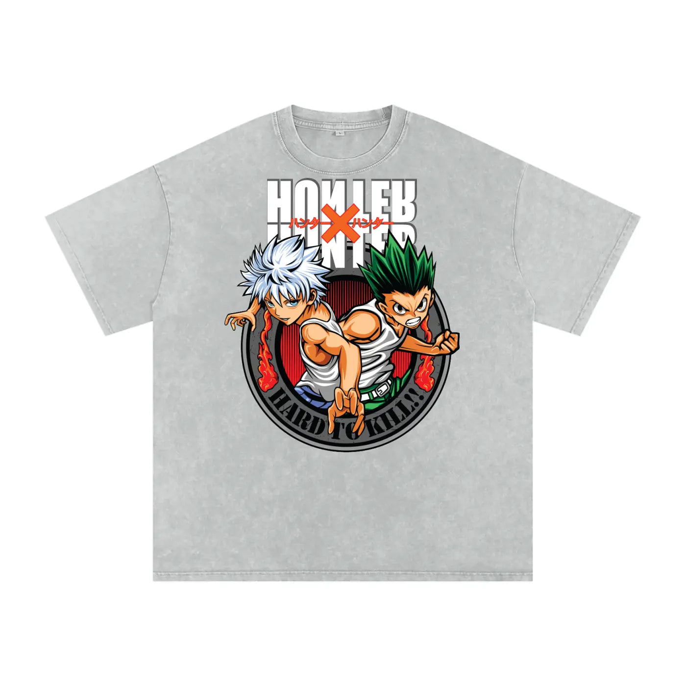Gon x Killua Hunter x Hunter Acid Wash Oversize T-Shirt ODMPOD