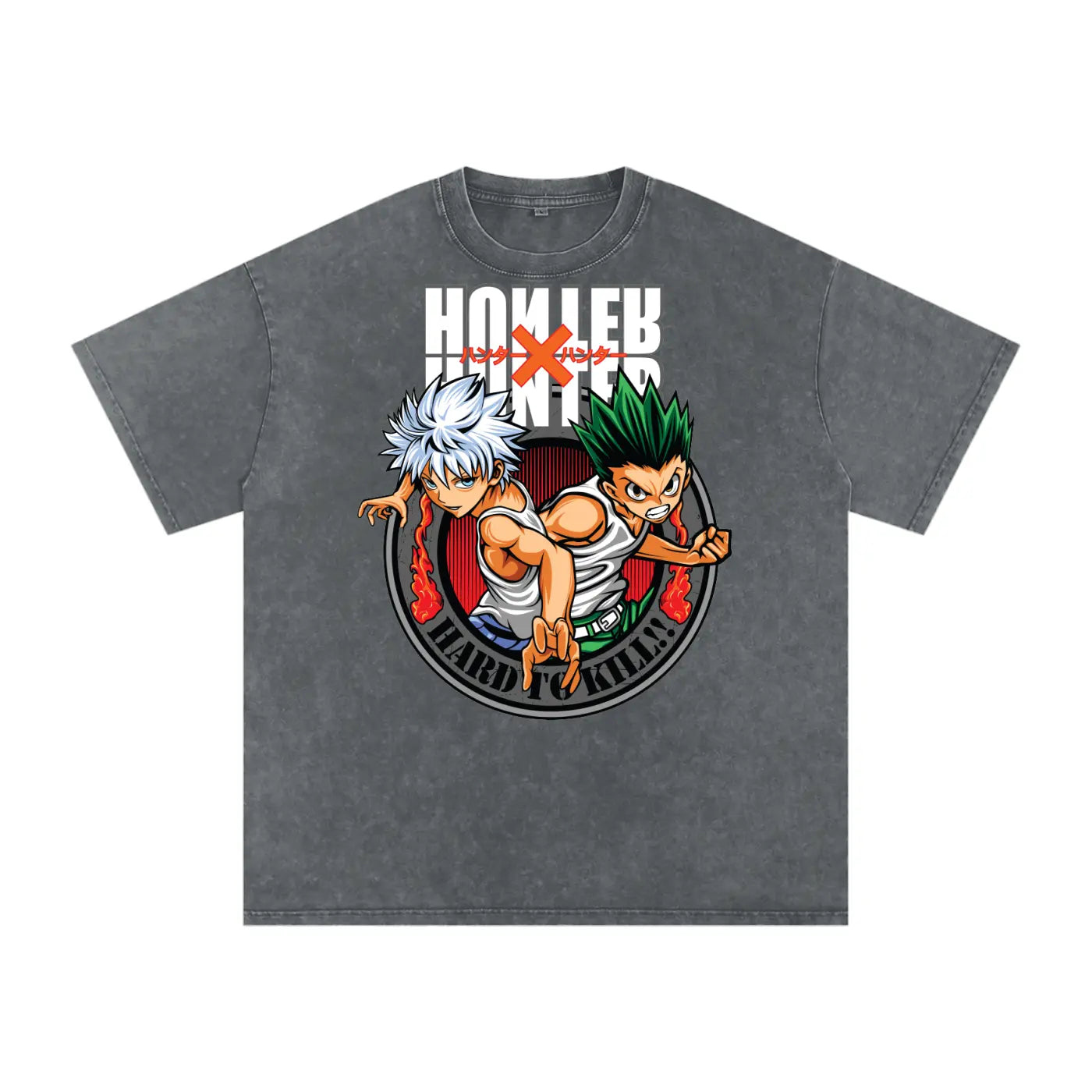 Gon x Killua Hunter x Hunter Acid Wash Oversize T-Shirt ODMPOD