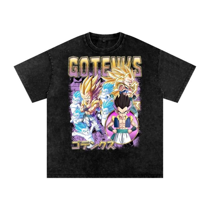 Gotenks Dragonball Acid Wash Oversize T-Shirt ODMPOD