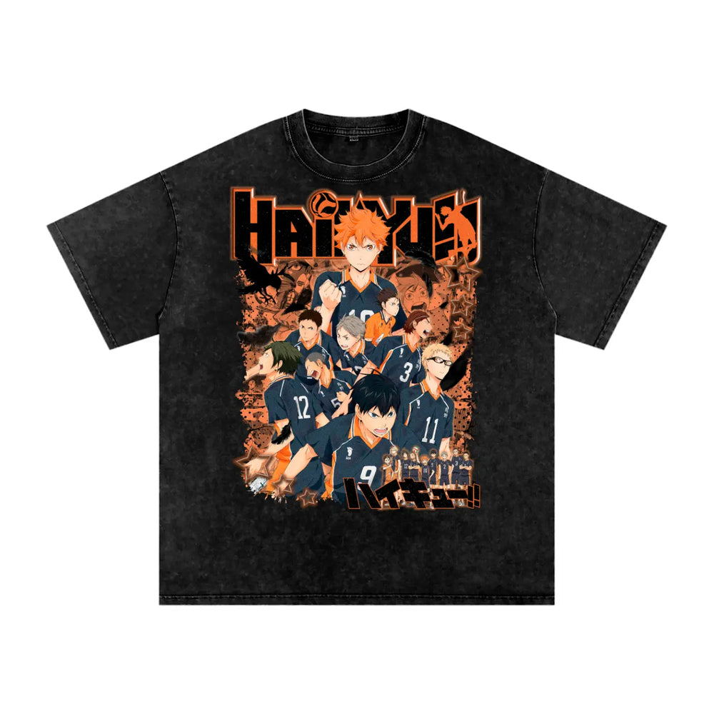 HAIKYUU Acid Wash Oversize T-Shirt ODMPOD