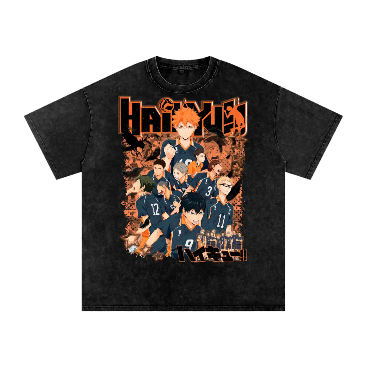 HAIKYUU Acid Wash Oversize T-Shirt ODMPOD