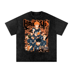 HAIKYUU Acid Wash Oversize T-Shirt ODMPOD