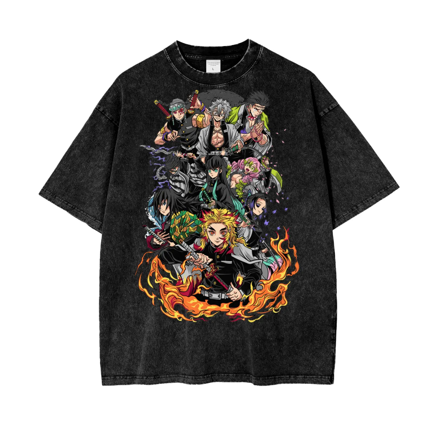 Hashiras Demon Slayer Oversize Snow Washed T-Shirt ODMPOD