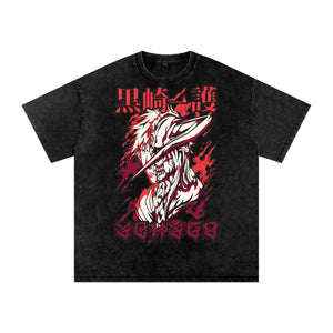 Ichigo Bleach Acid Wash Oversize T-Shirt ODMPOD