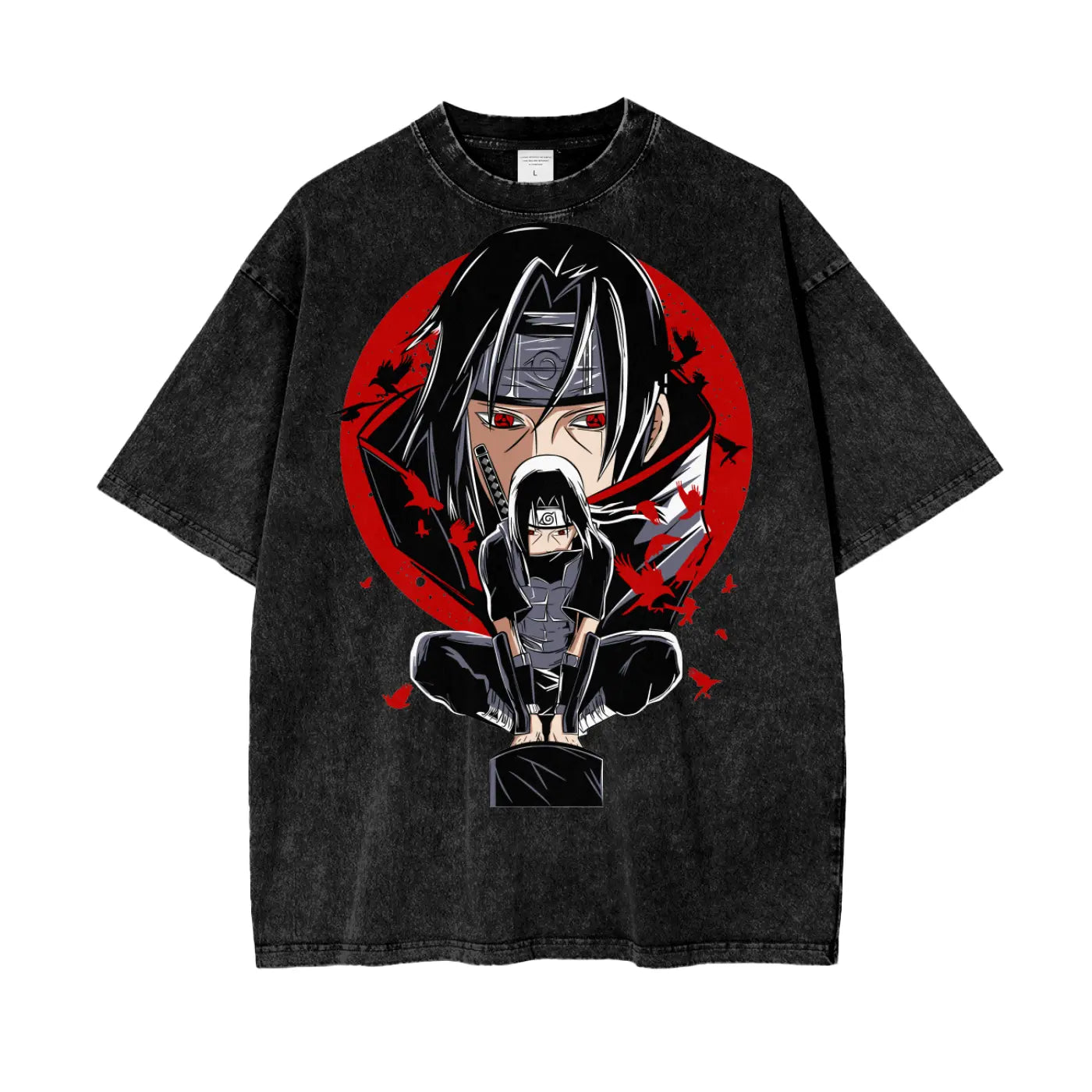Itachi Naruto Oversize Snow Washed T-Shirt ODMPOD
