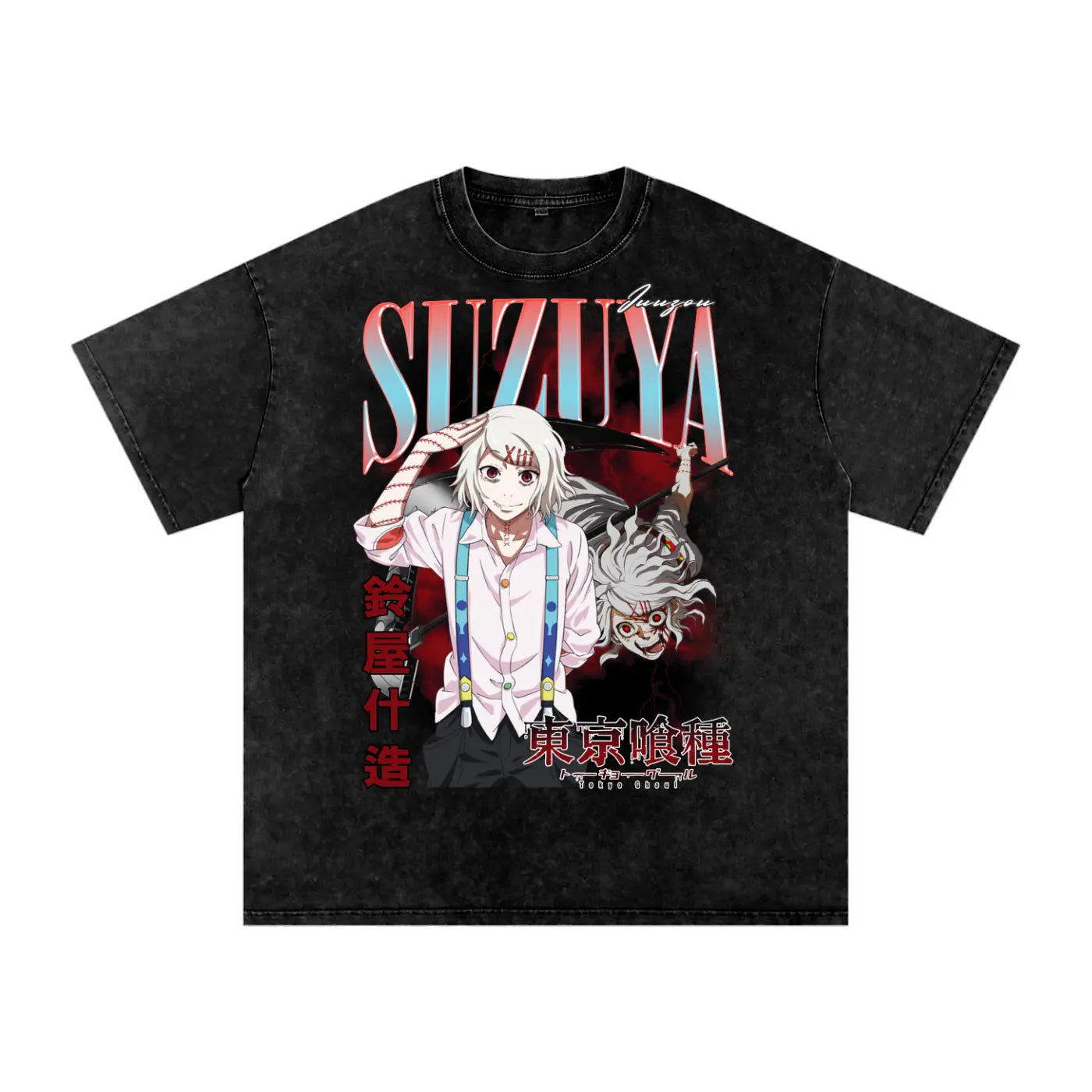 JUUZOU SUZUYA Tokyo Ghoul Acid Wash Oversize T-Shirt ODMPOD