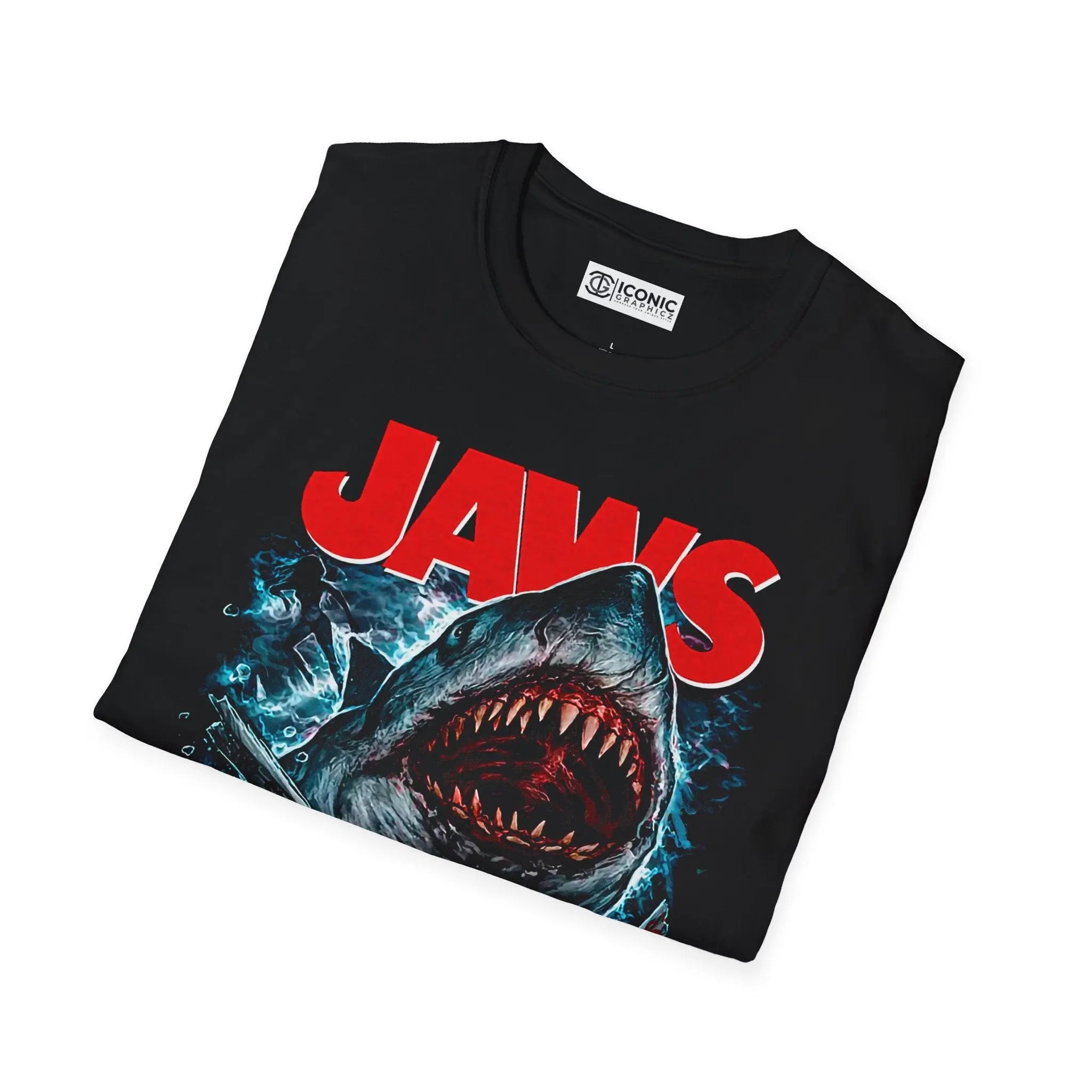 Jaws T-Shirt - Retro Shark Movie Graphic Tee Printify