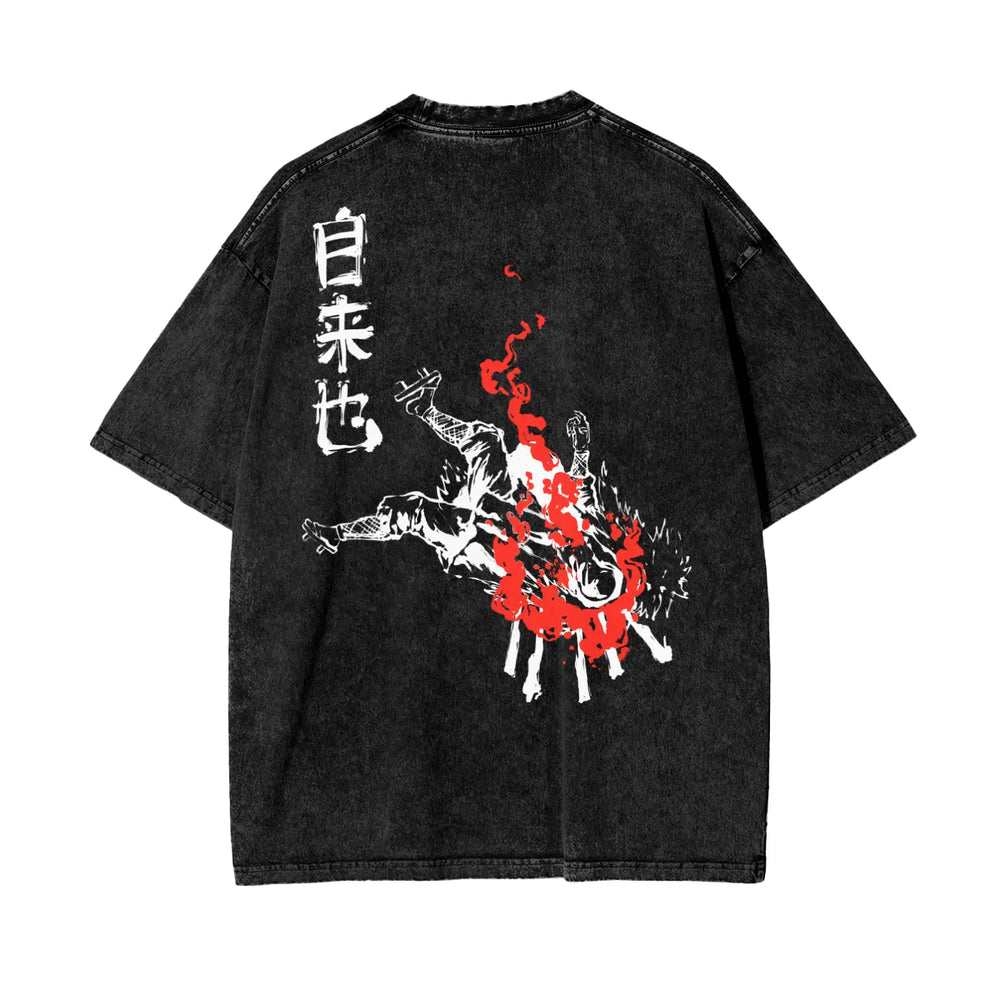 Jiraiya Naruto Oversize Snow Washed T-Shirt ODMPOD