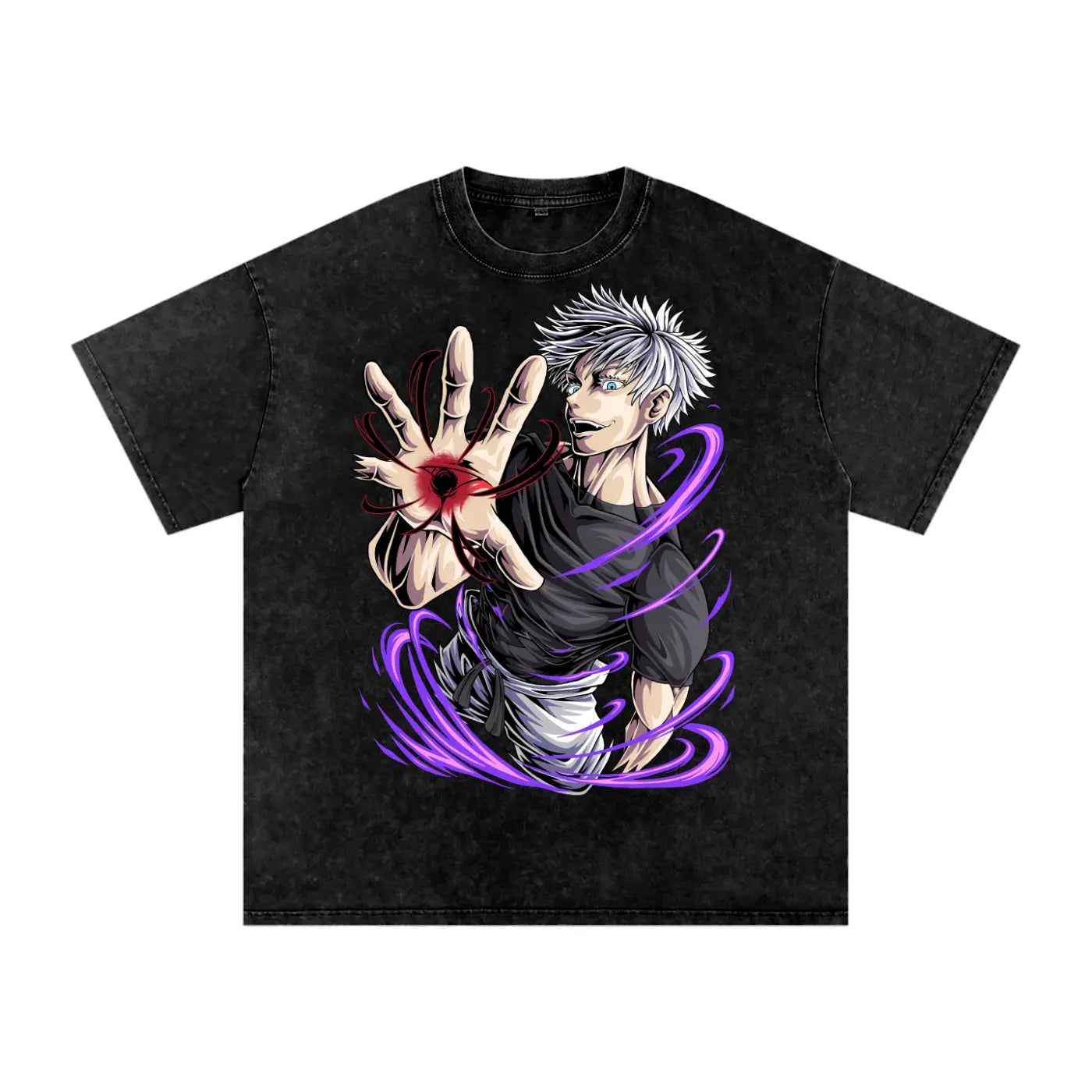Jujitsu Kaisen Gojo Acid Wash Oversize T-Shirt ODMPOD