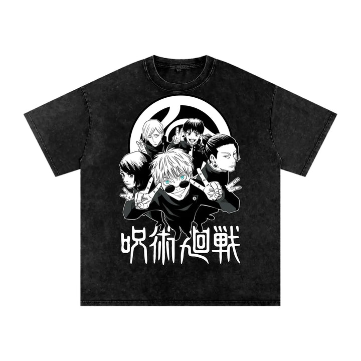 Jujuitsu Kaisen Acid Wash Oversize T-Shirt ODMPOD