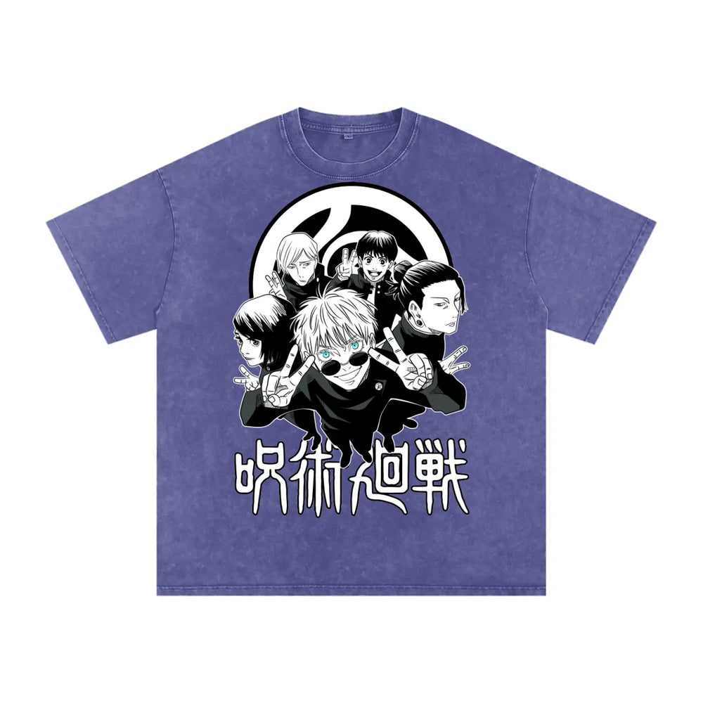 Jujuitsu Kaisen Acid Wash Oversize T-Shirt ODMPOD