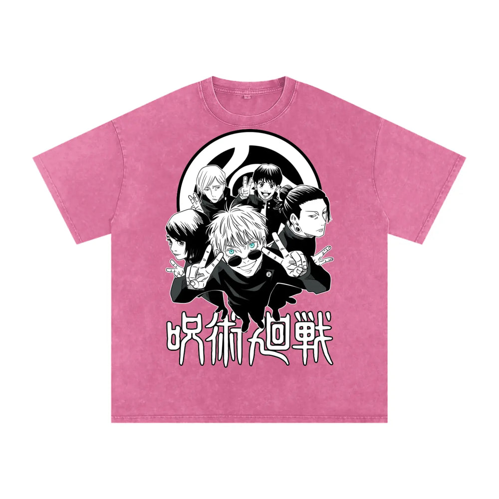 Jujuitsu Kaisen Acid Wash Oversize T-Shirt ODMPOD