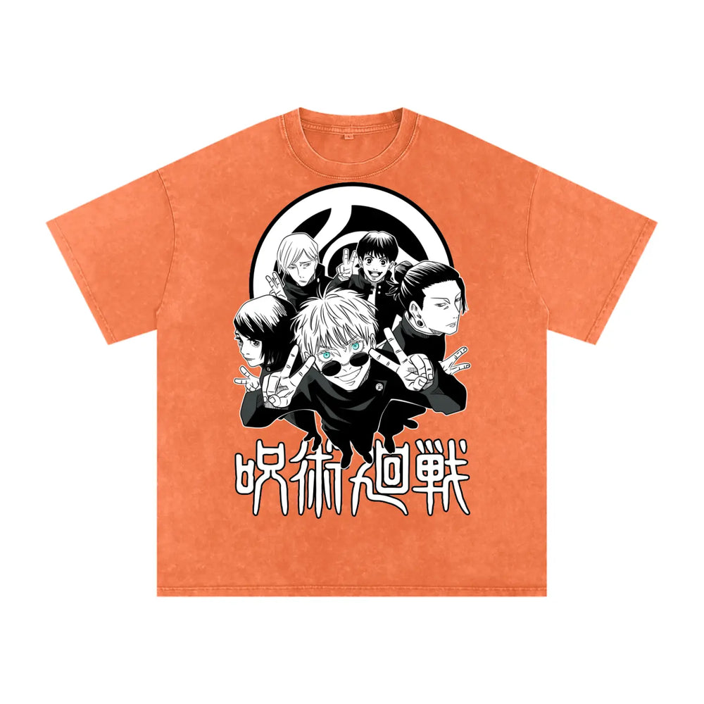 Jujuitsu Kaisen Acid Wash Oversize T-Shirt ODMPOD