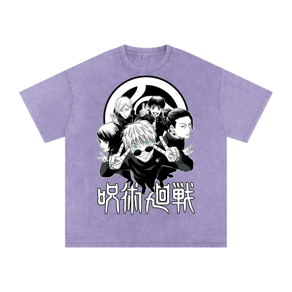 Jujuitsu Kaisen Acid Wash Oversize T-Shirt ODMPOD