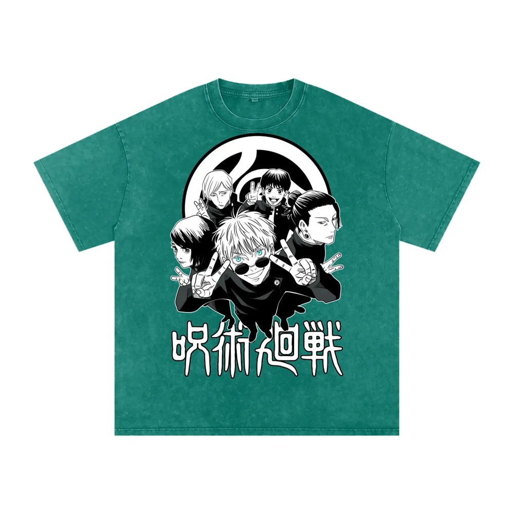 Jujuitsu Kaisen Acid Wash Oversize T-Shirt ODMPOD