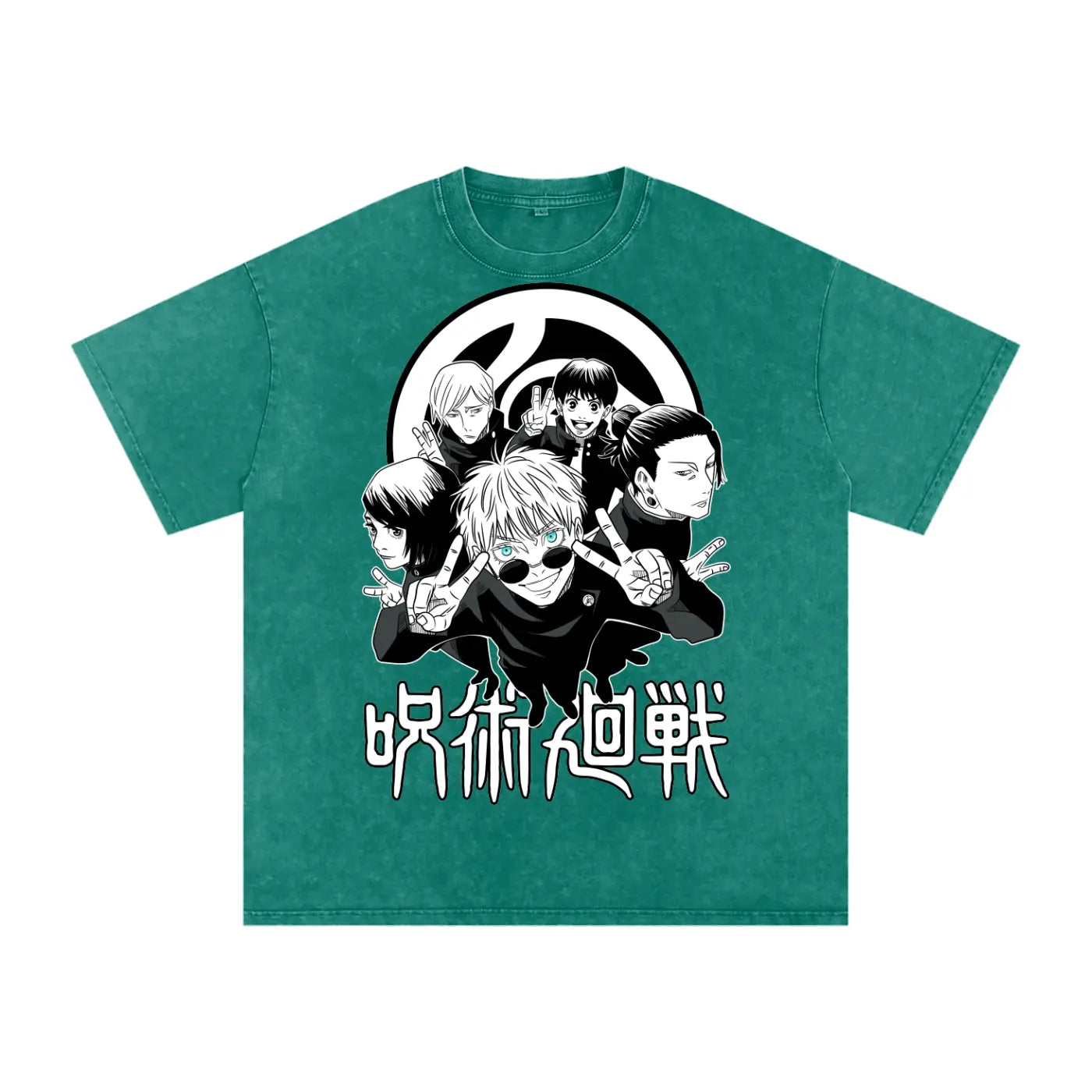 Jujuitsu Kaisen Acid Wash Oversize T-Shirt ODMPOD