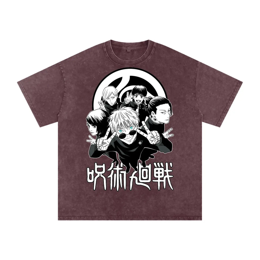 Jujuitsu Kaisen Acid Wash Oversize T-Shirt ODMPOD